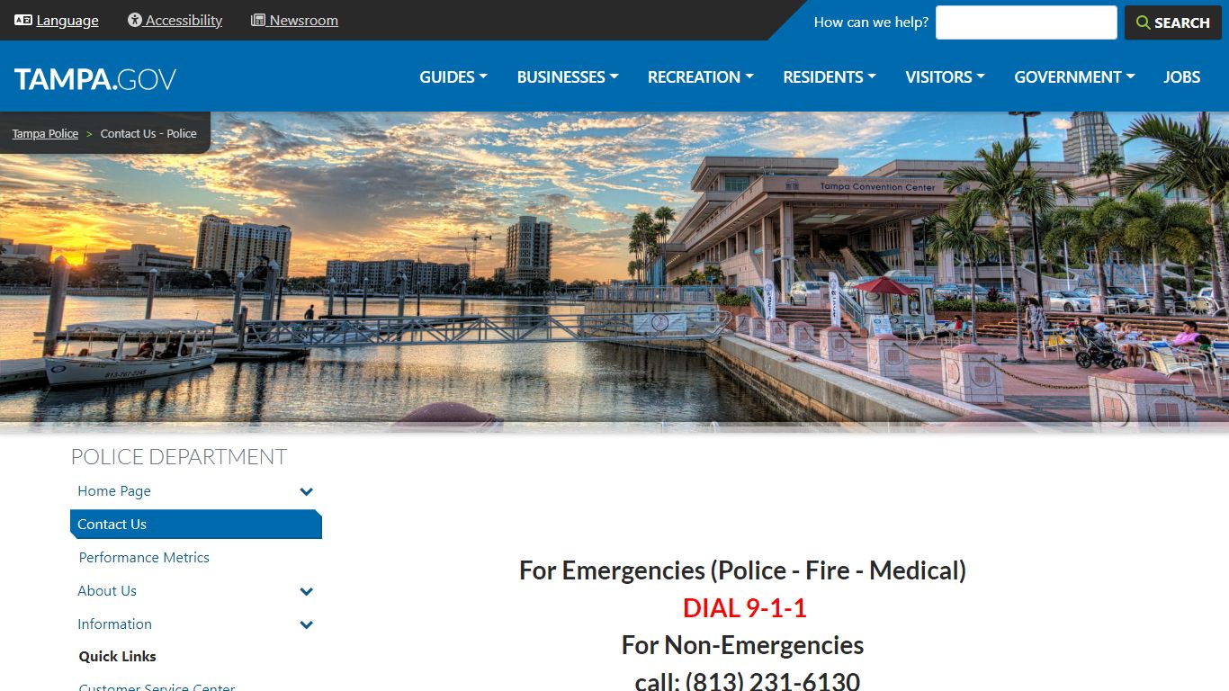 Contact Us - Police | City of Tampa